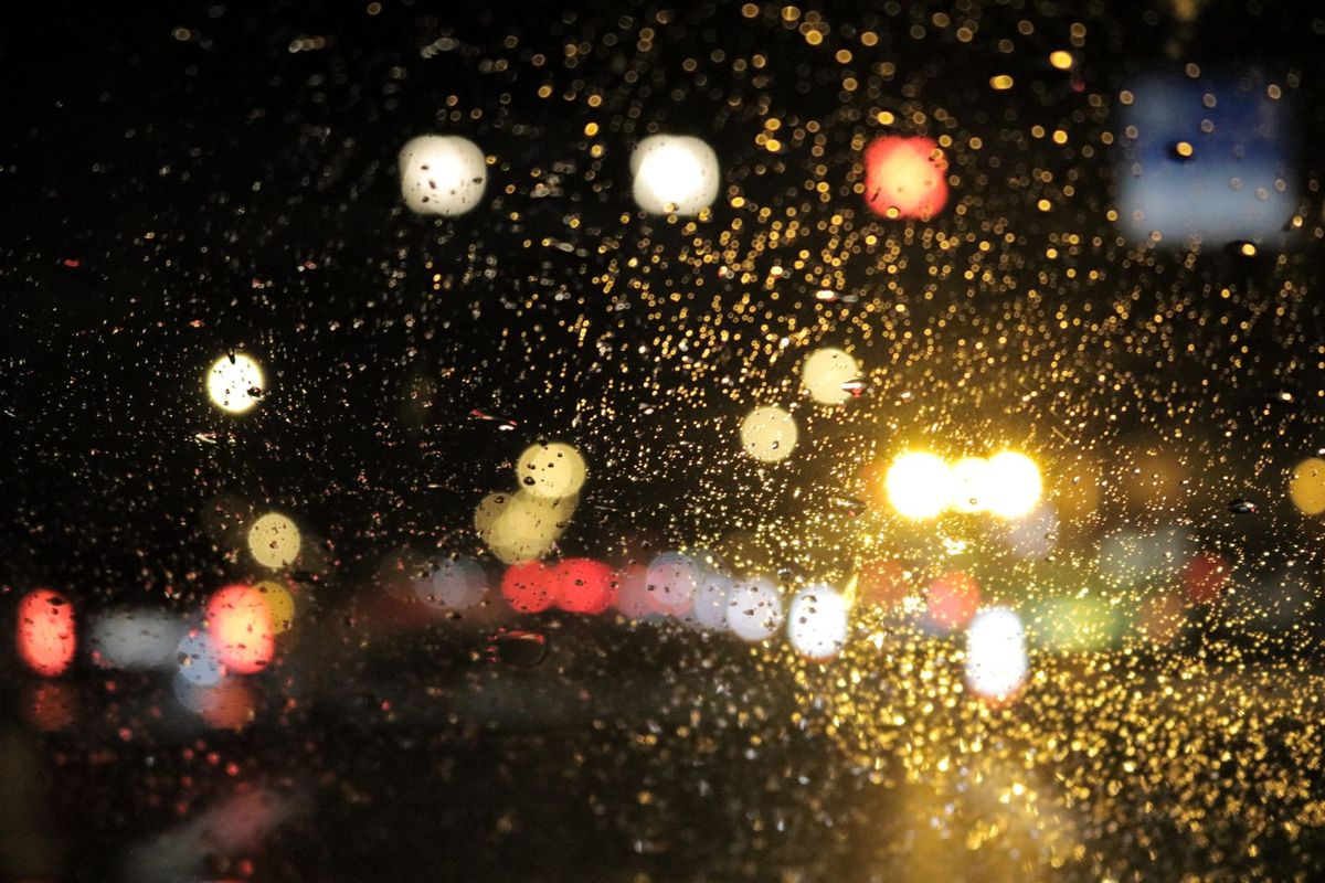 hazard lights car road
