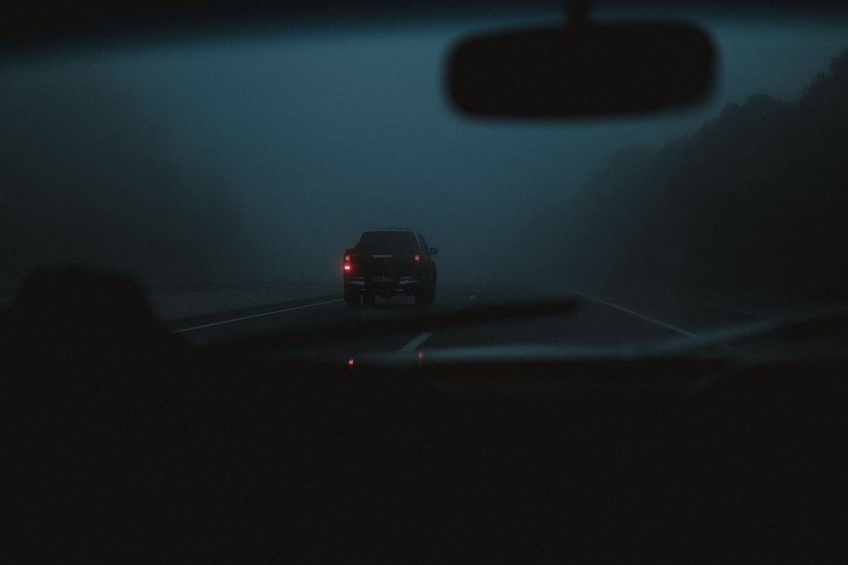 hazard lights car road