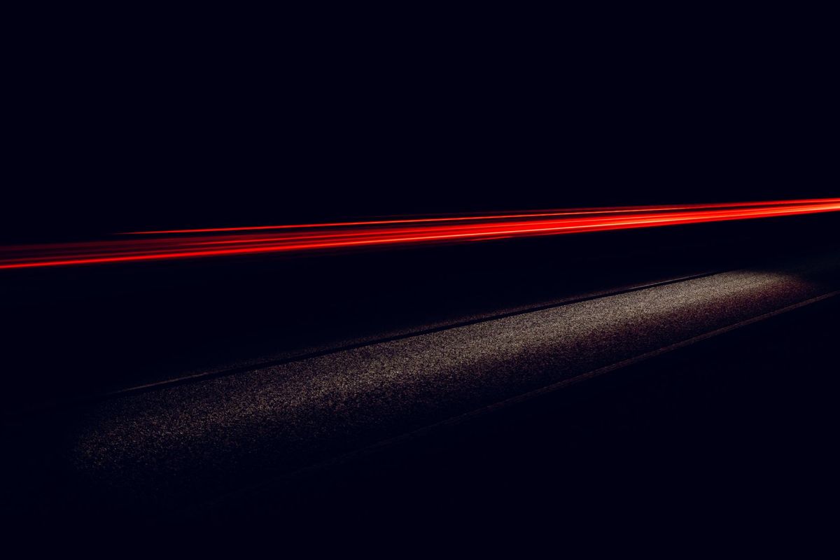 hazard lights car road