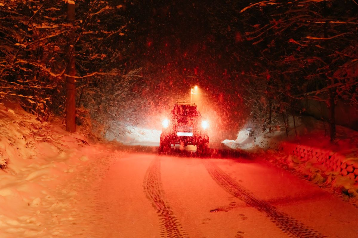 hazard lights car road