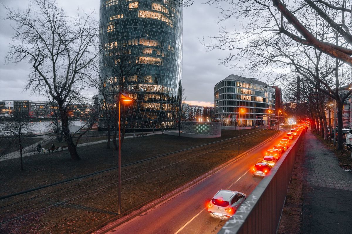 hazard lights car road