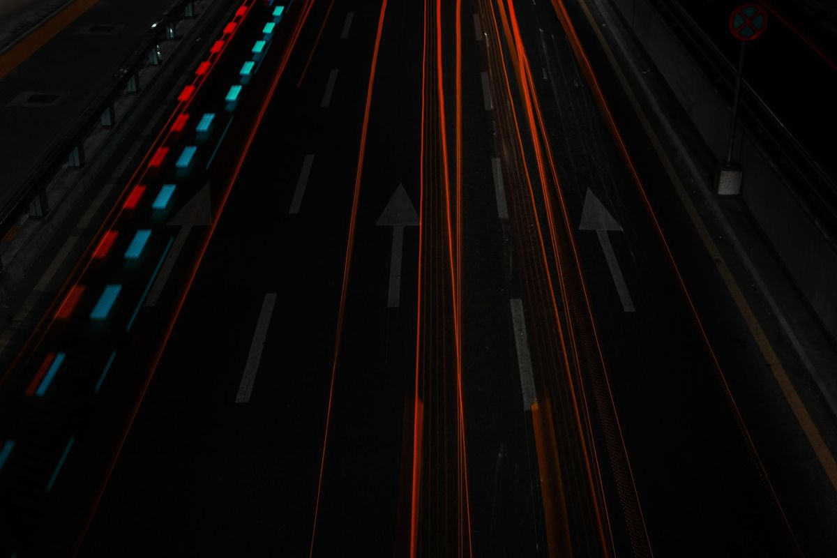 hazard lights car road