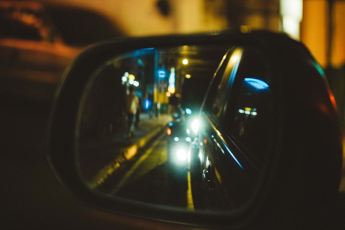 hazard lights car road