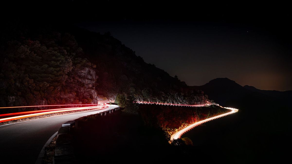hazard lights car road