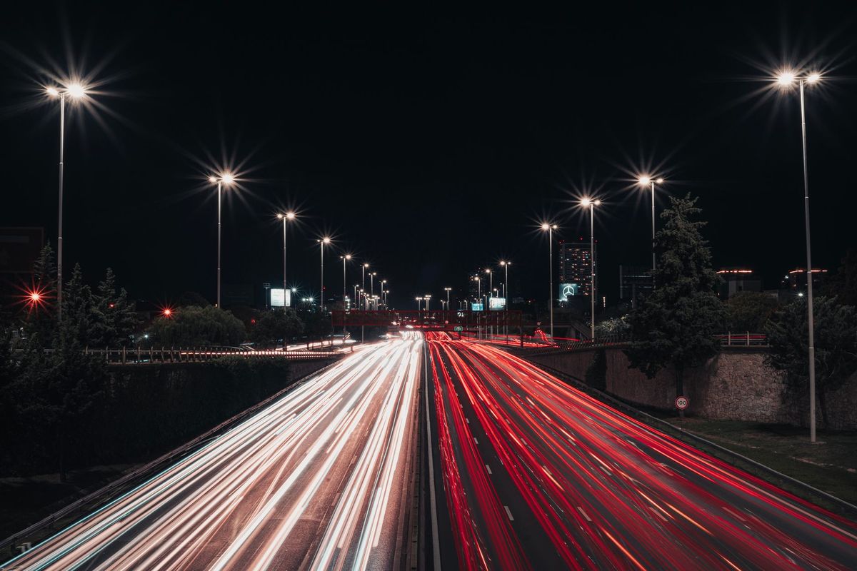 hazard lights car road