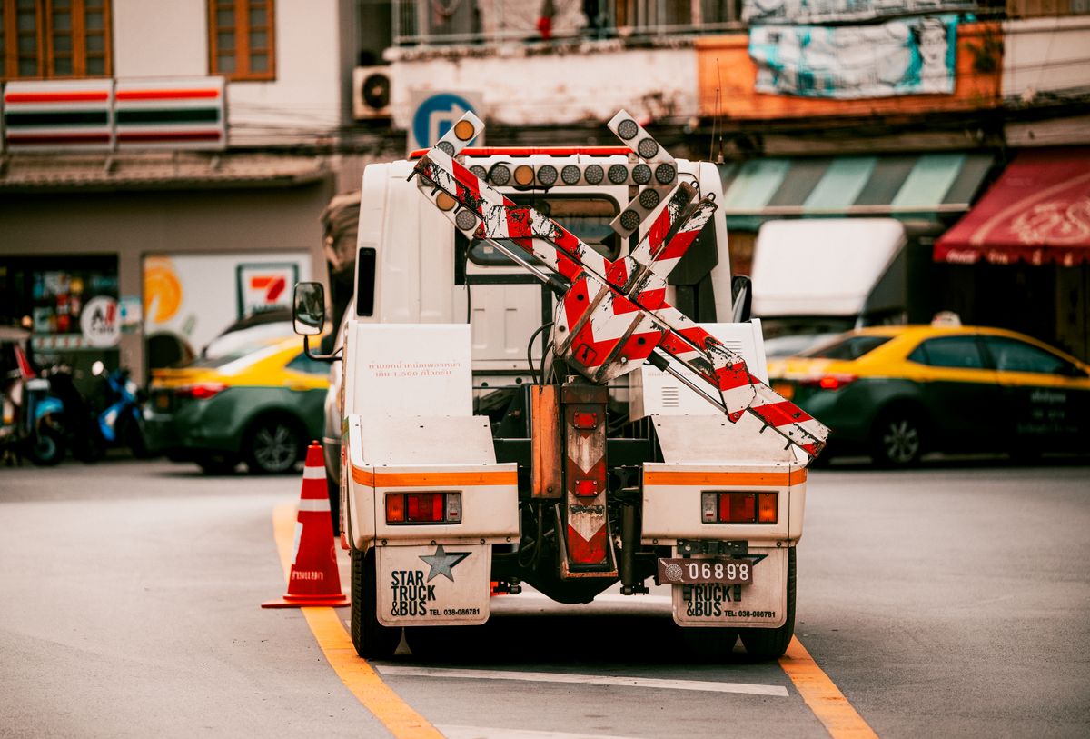 tow truck loading car